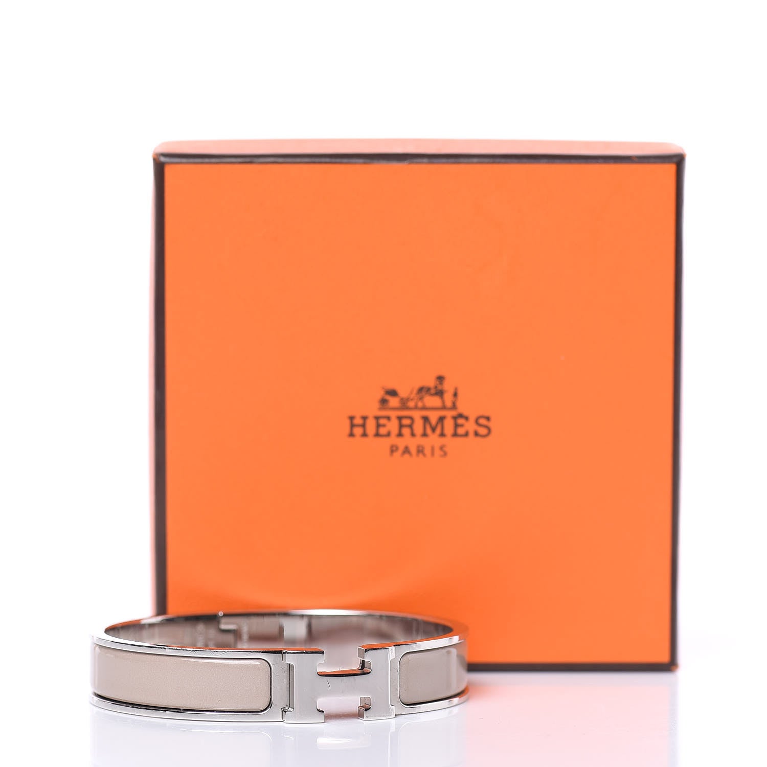 Hermes Enamel Narrow Clic Clac H Bracelet GM Marron Glace 5 of 5