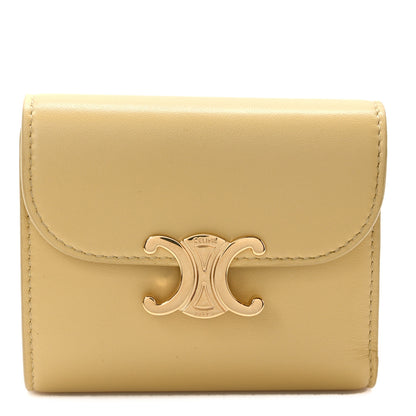 Celine Shiny Smooth Lambskin Small Triomphe Wallet Papyrus 1 of 10