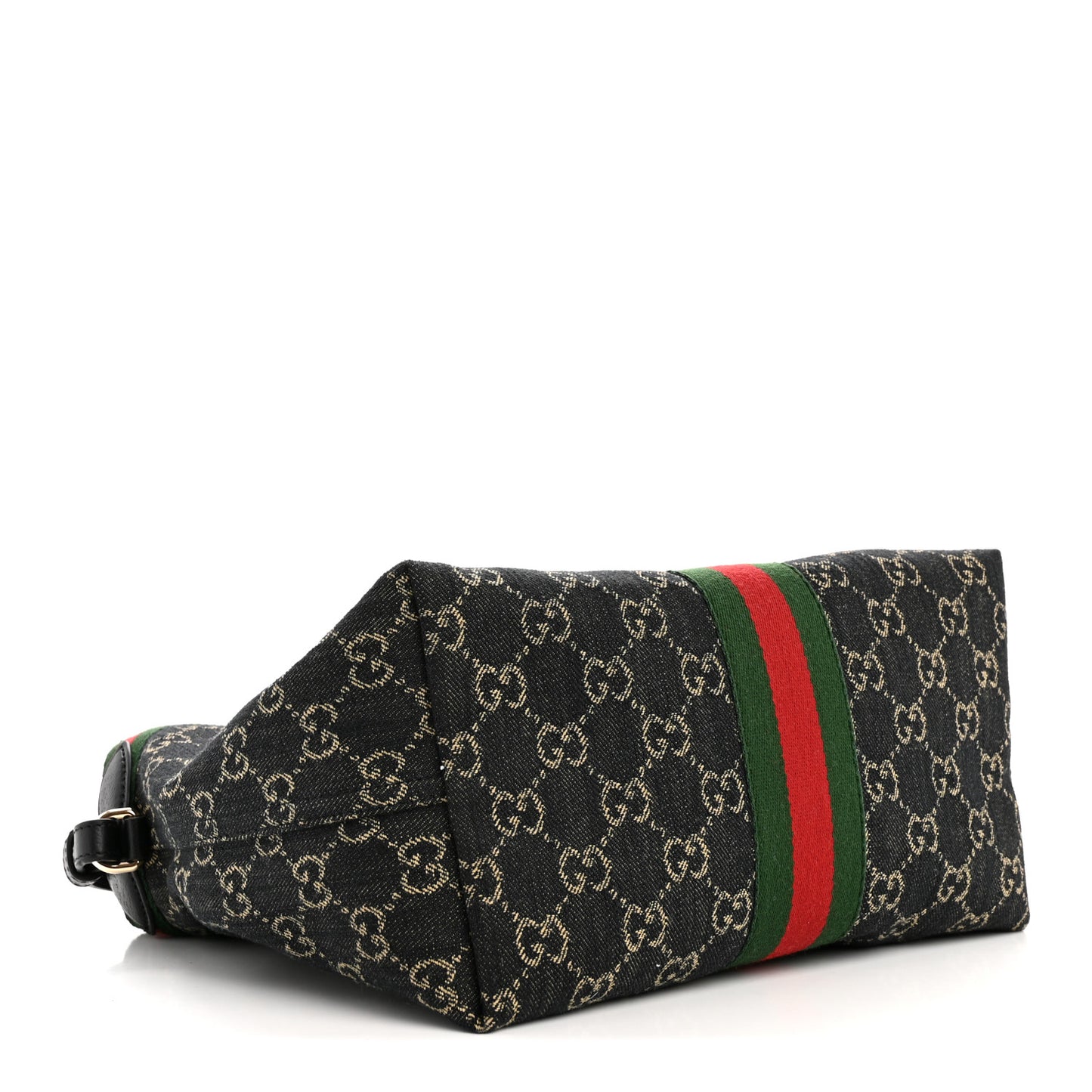Denim GG Monogram Web Small Giglio Tote Black Ivory