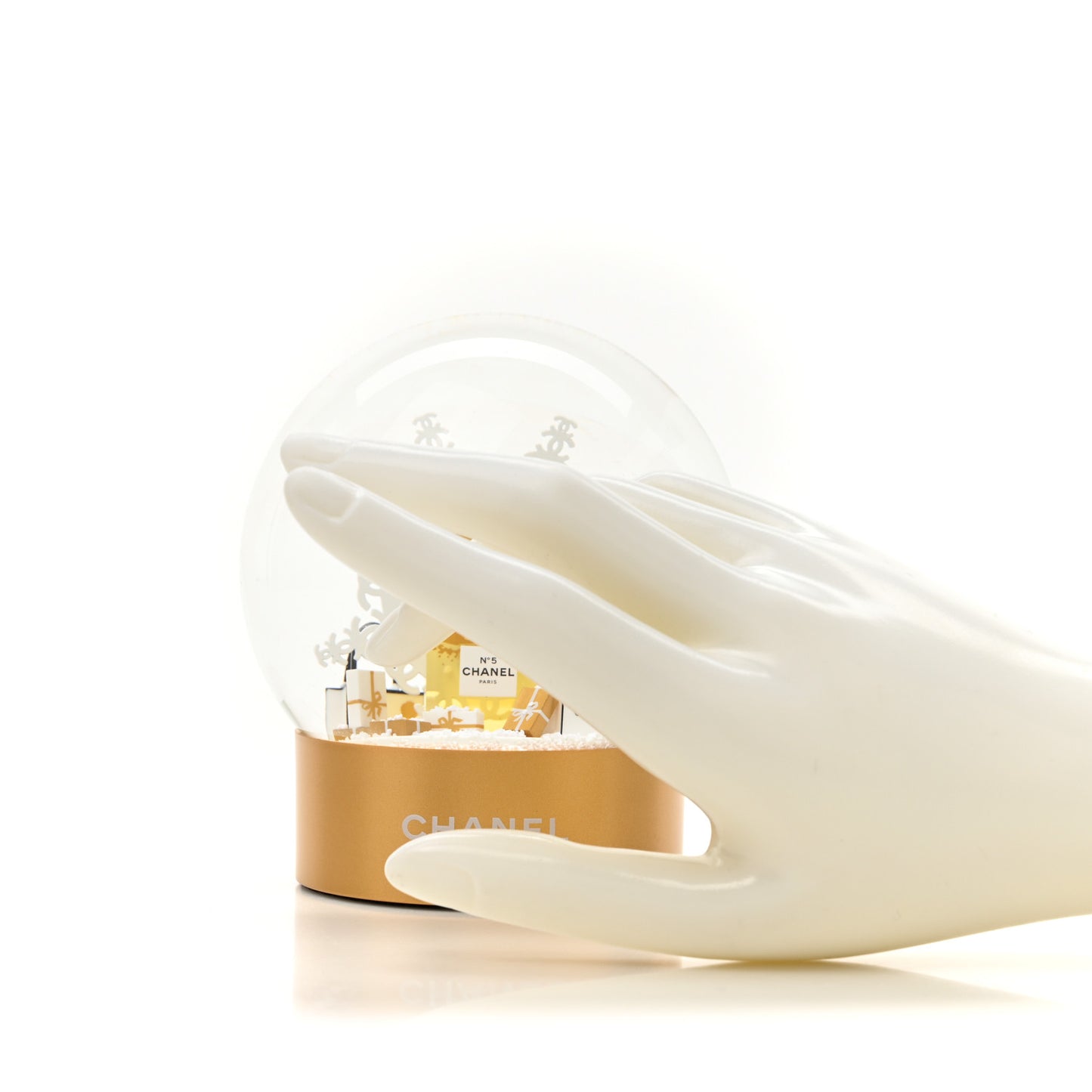 Glass N°5 Perfume Bottle Snow Globe