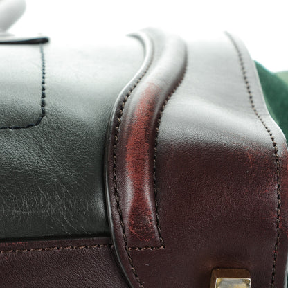 Celine Smooth Calfskin Suede Mini Tri-Color Luggage Burgundy 8 of 11