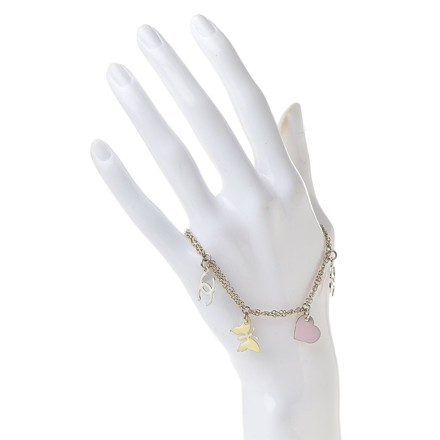 Enamel CC Charm Bracelet Gold