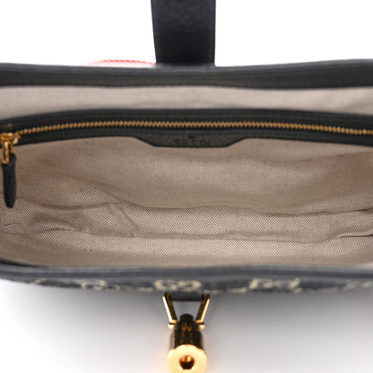 Gucci Jacquard Denim GG Monogram Small Jackie 1961 Hobo Black Ivory 5 of 11