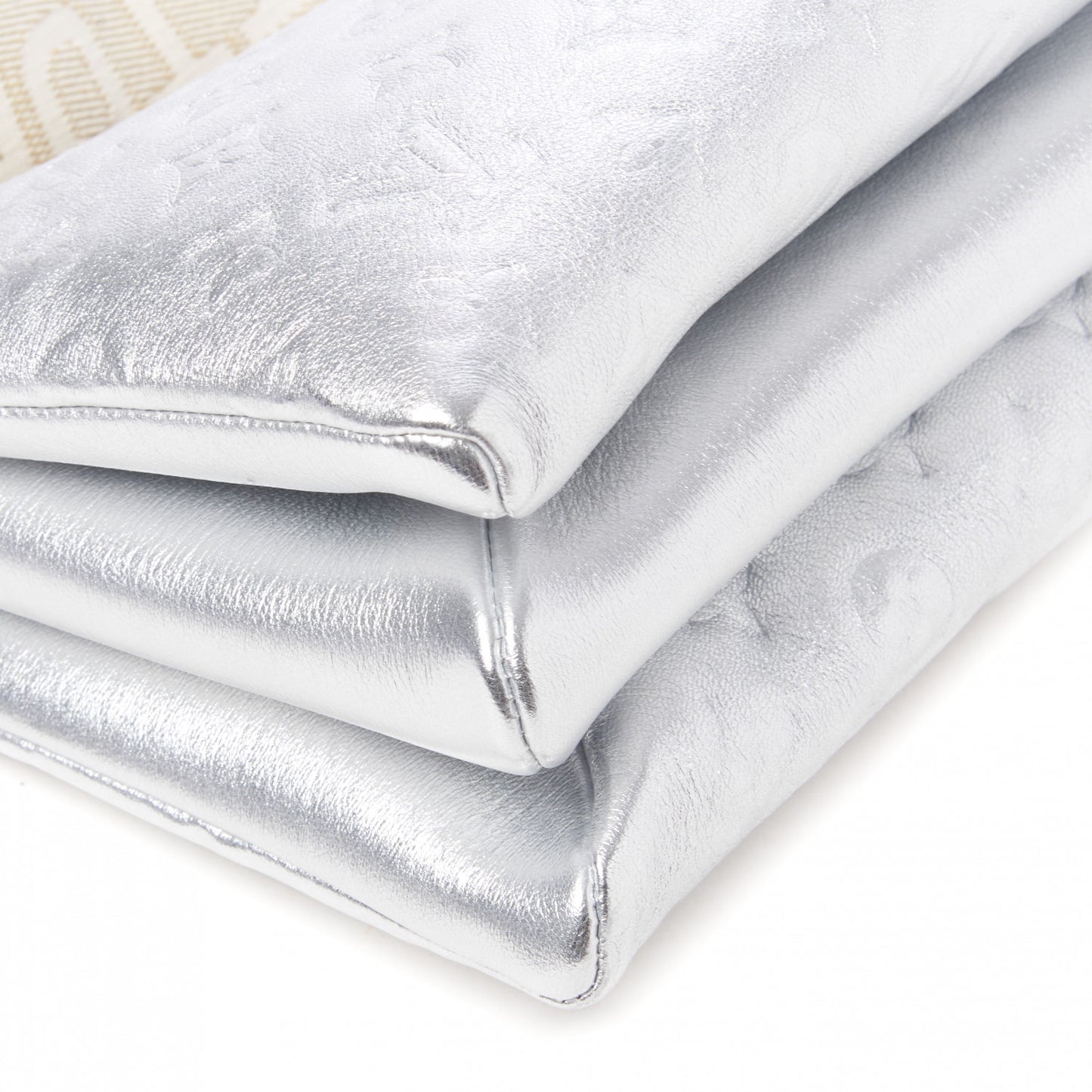 Metallic Lambskin Embossed Monogram Coussin PM Silver
