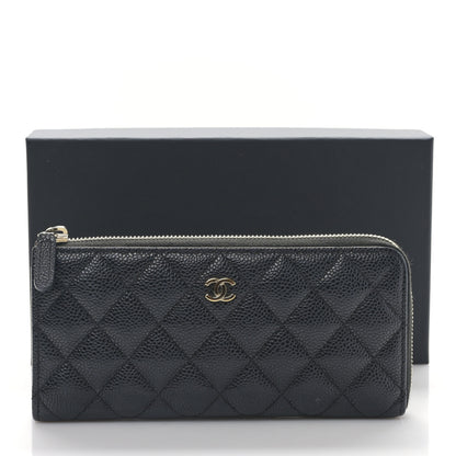 Chanel Caviar Quilted Zip Around Clutch Wallet Black 11 of 11
