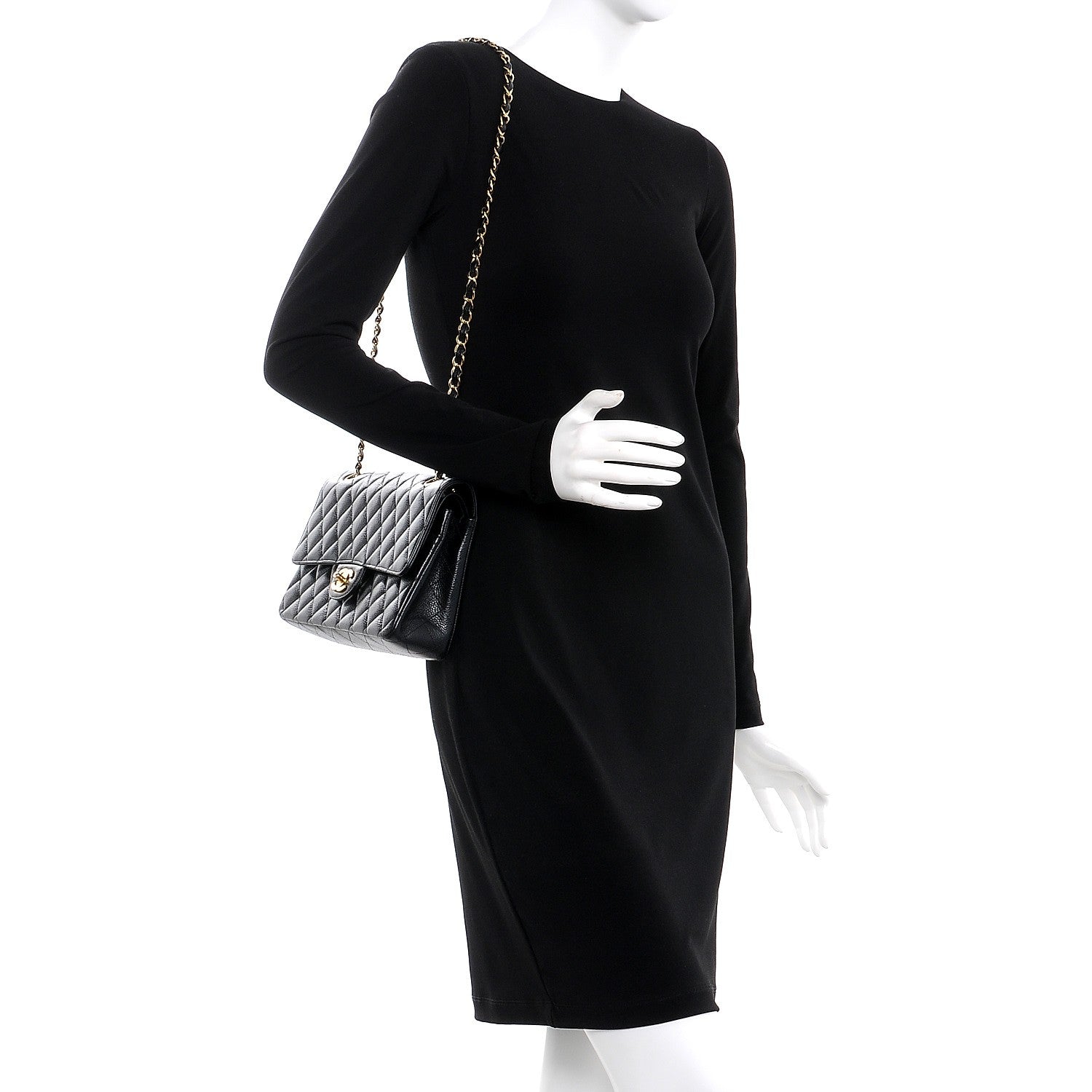 Chanel Caviar Quilted Medium Double Flap Black 2 of 12