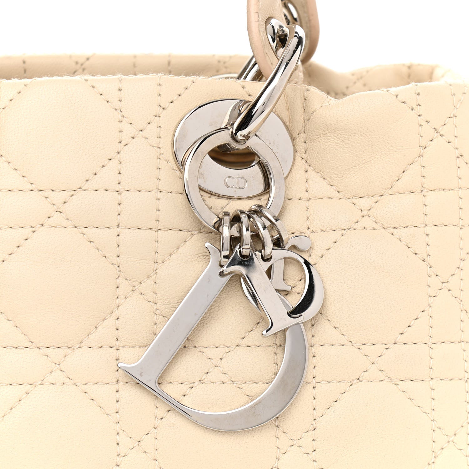 Christian Dior Lambskin Cannage Small Soft Lady Dior Beige 8 of 14