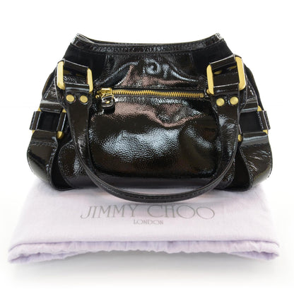 Jimmy Choo Liquid Patent Leather and Suede Mahala Black 3 of 6