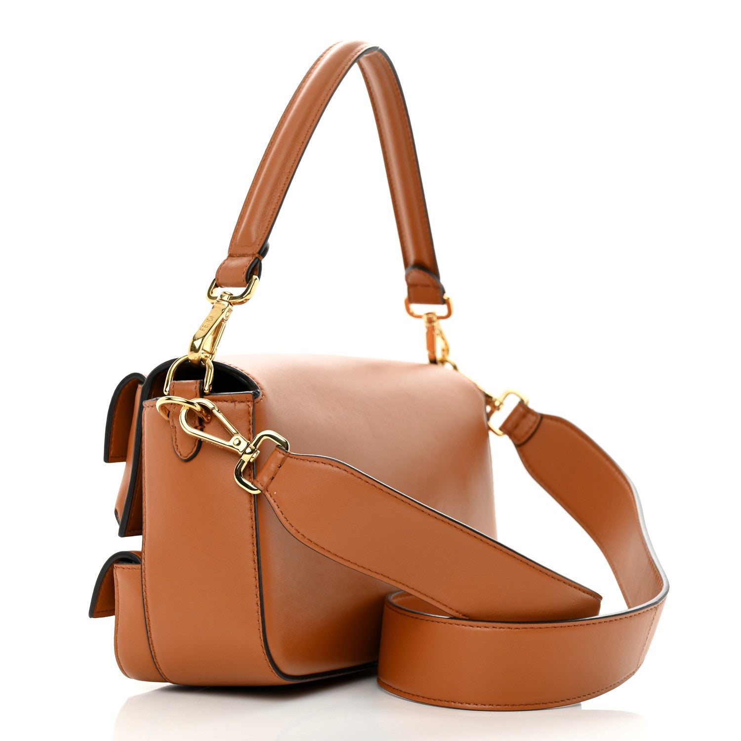 Fendi Shiny Nappa Multipocket Baguette Brandy 3 of 12