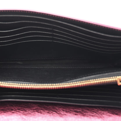 Saint Laurent Metallic Grained Calfskin Classic Letters Chain Wallet New Pink 5 of 11