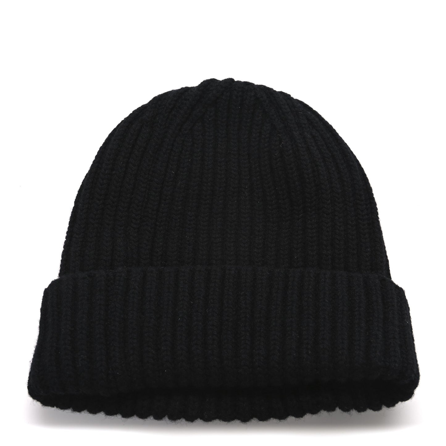 Cashmere Beaded Sequin Logo Beanie Hat Black