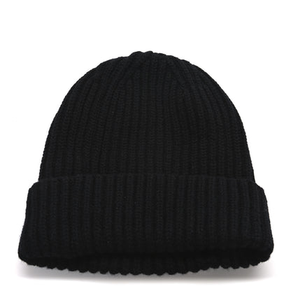 Chanel Cashmere Beaded Sequin Logo Beanie Hat Black 3 of 5