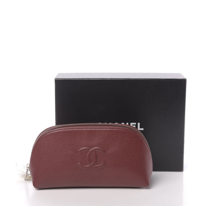 Chanel Caviar Timeless CC Cosmetic Pouch Dark Red 10 of 10