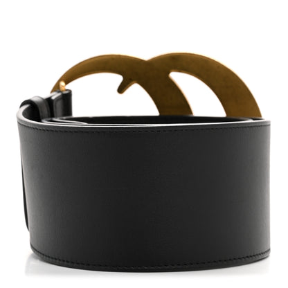 Gucci Calfskin Double G Wide Belt 75 30 Black 2 of 7