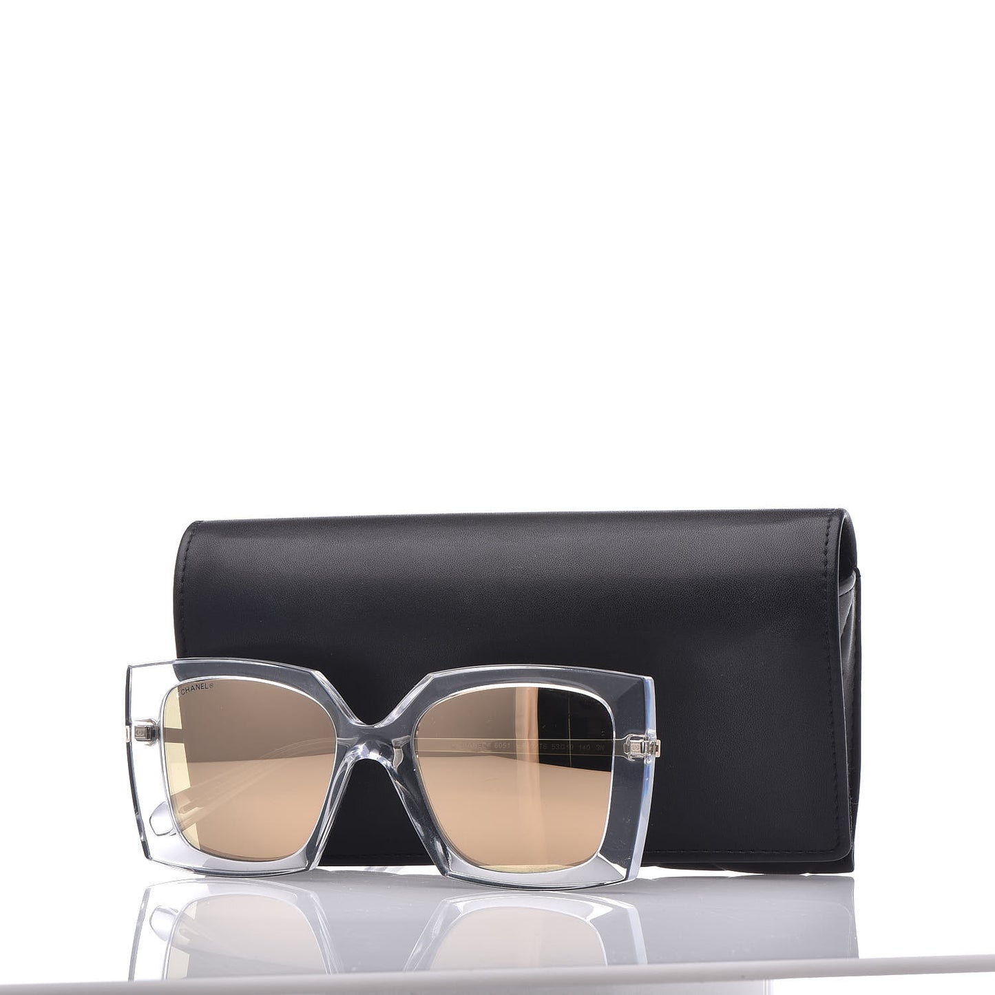18K White Gold Mirror Square Sunglasses 6051 Gold