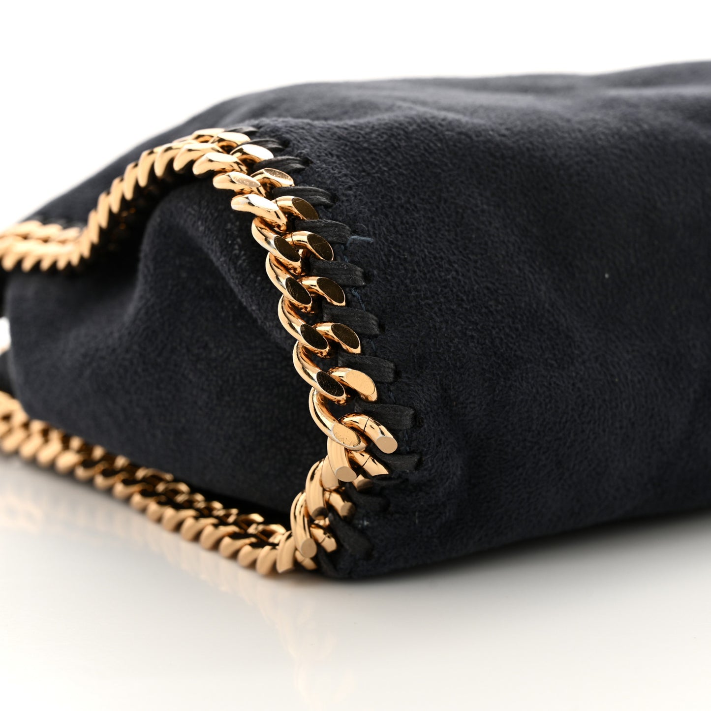 Shaggy Deer Mini Falabella Fold Over Tote Navy