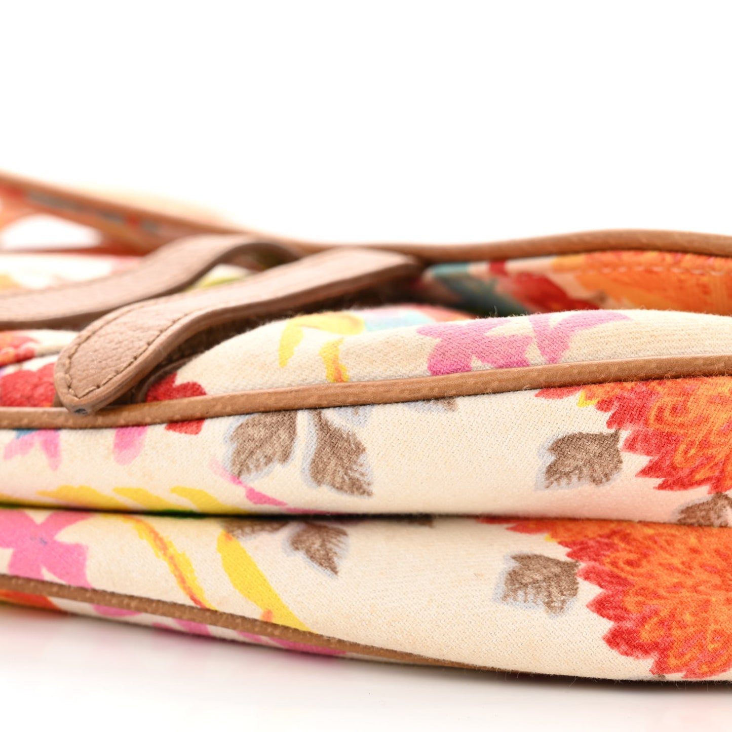 Canvas Floral Saddle Bag Multicolor