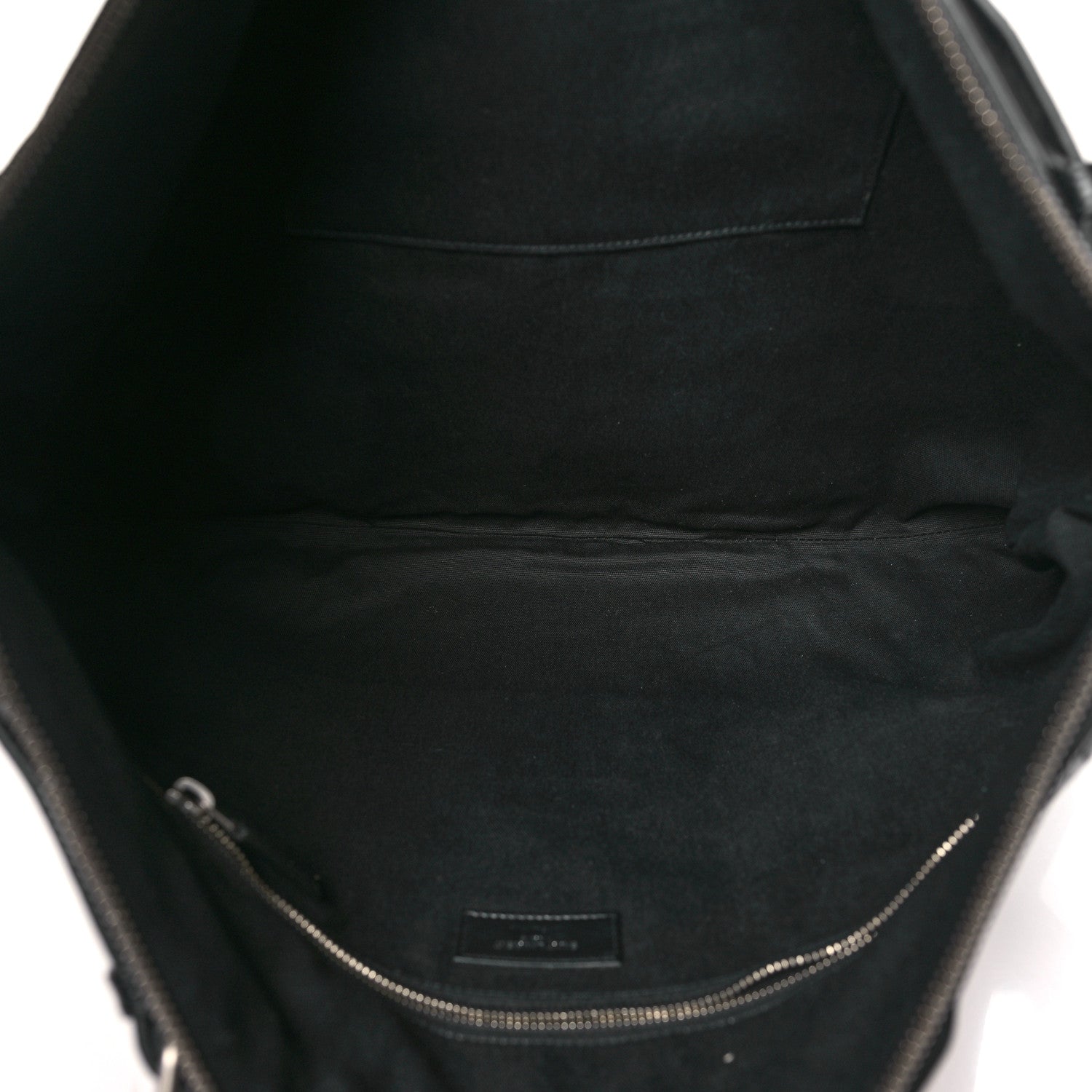 Saint Laurent Calfskin Crocodile Embossed Large Convertible ID Bag Black 6 of 11