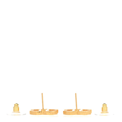 Chanel Metal Textured CC Earrings Gold 3 of 5