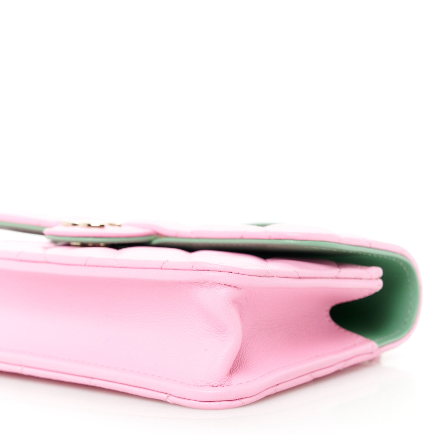 Chanel Lambskin Quilted Flap Phone Holder With Chain Pink Green 11 of 12