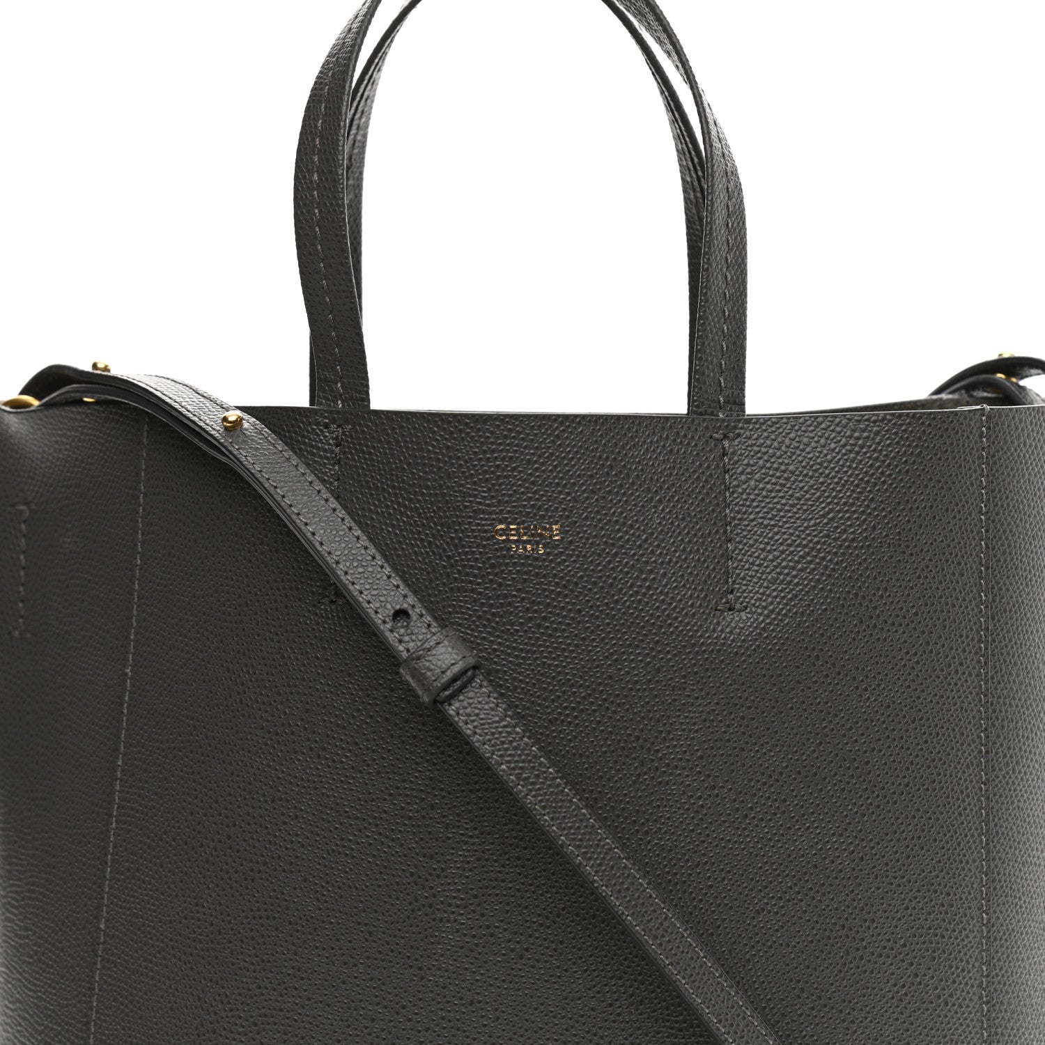 Celine Grained Calfskin Small Vertical Cabas Grey 9 of 11