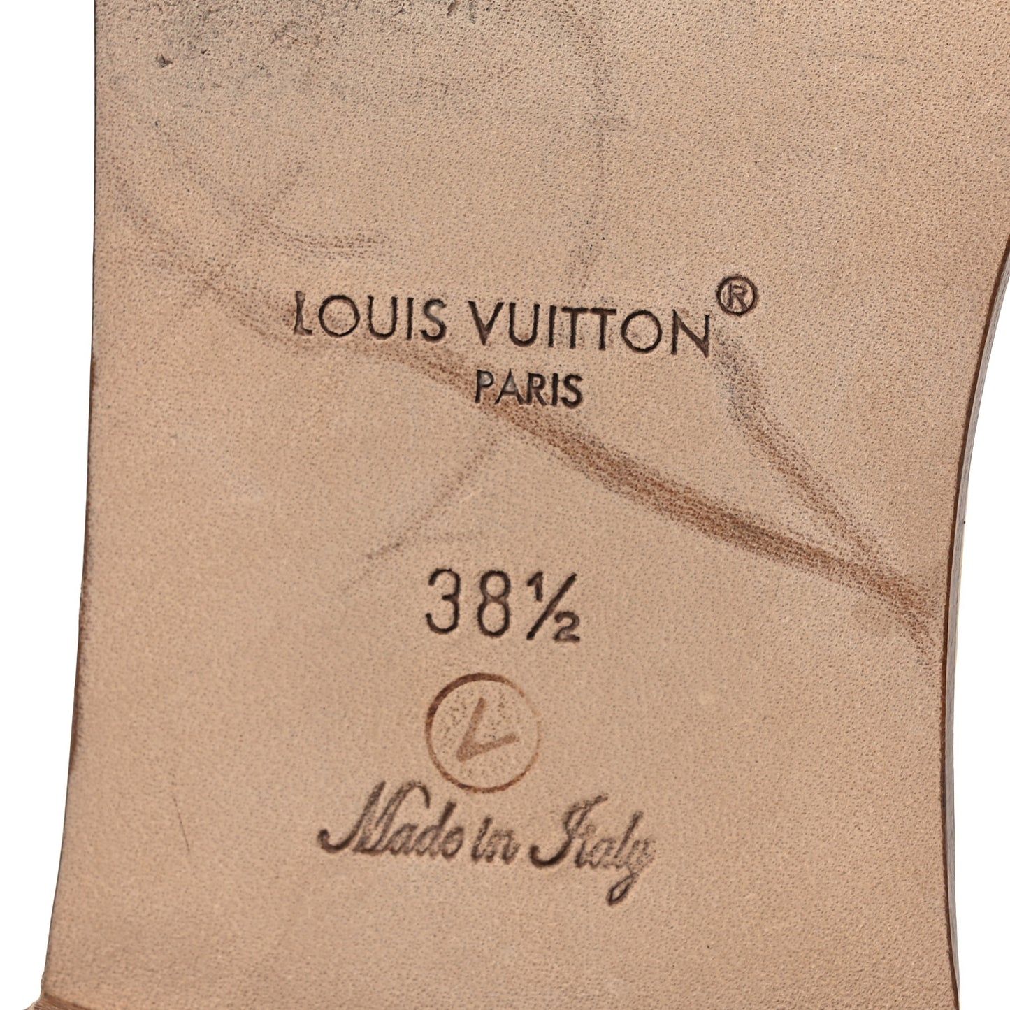 Monogram LV Frame Flat Mule 38.5 Dune Beige
