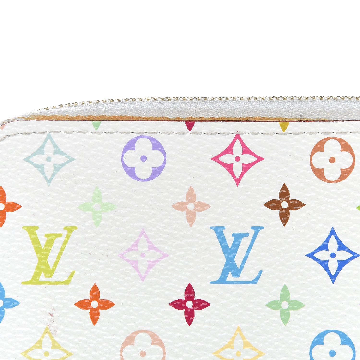 Louis Vuitton Monogram Multicolor Zippy Coin Purse Wallet White Raisin 7 of 10