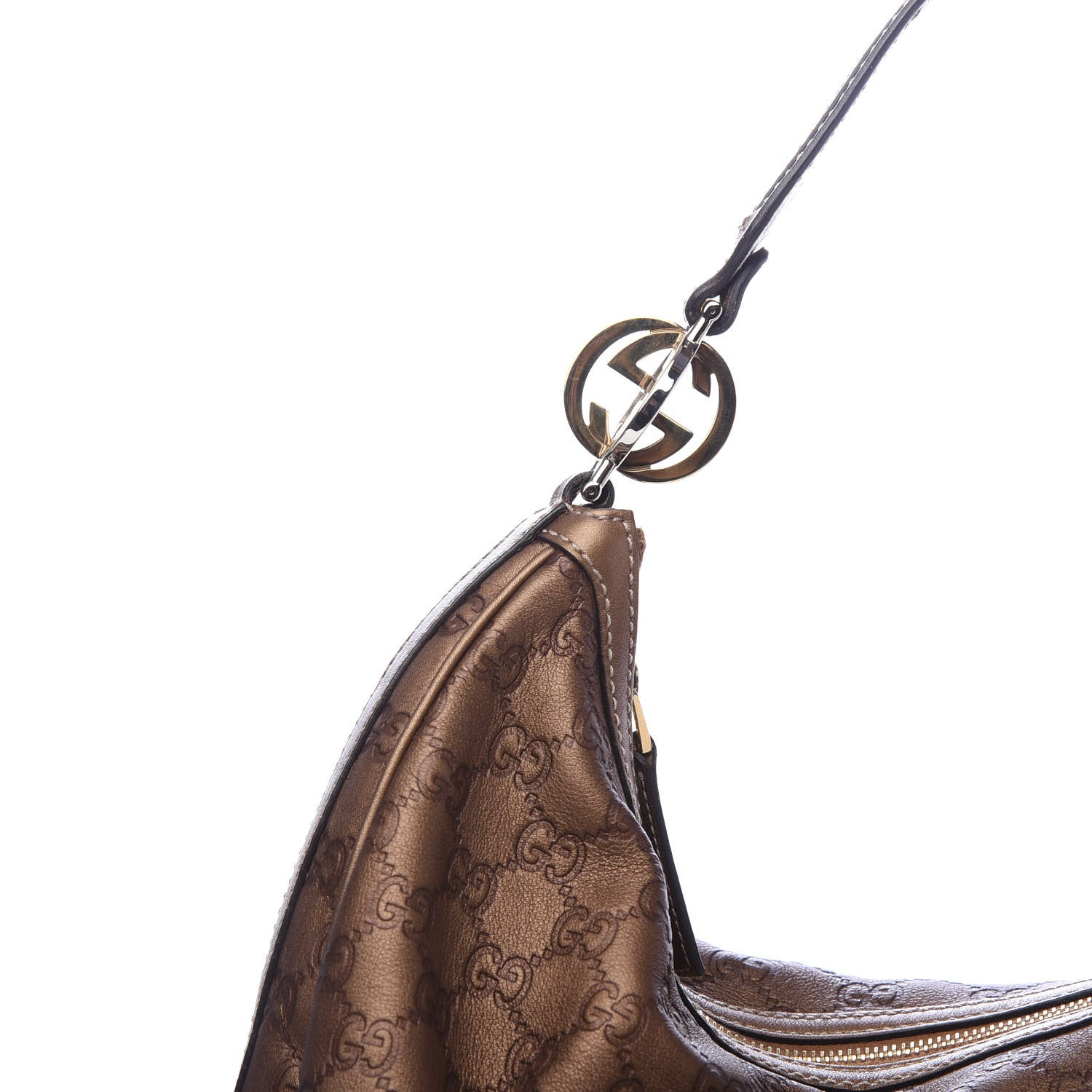 Gucci Metallic Guccissima Large GG Twins Hobo Bronze 10 of 10