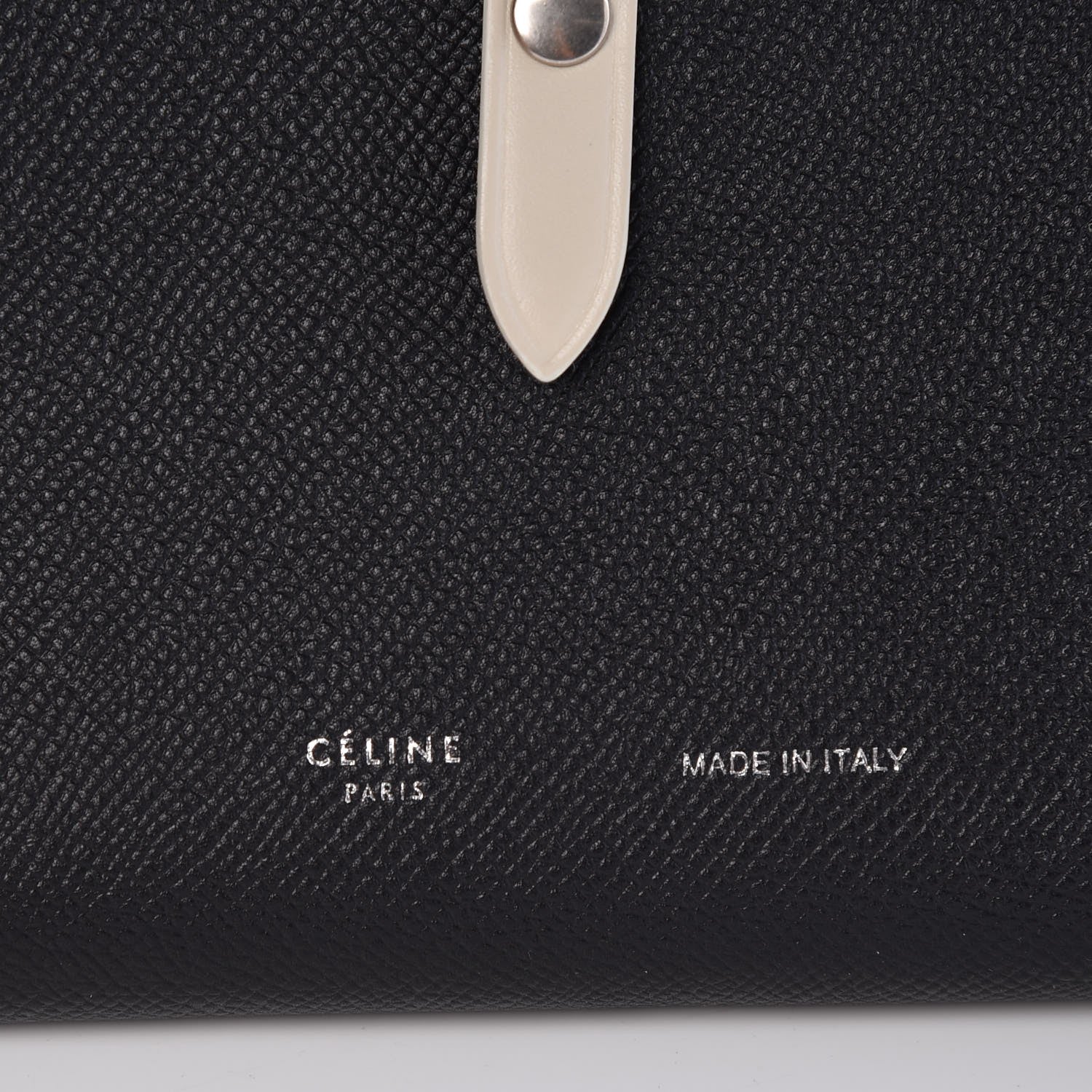 Celine Grained Calfskin Large Multifunction Strap Wallet Black Chalk 6 of 7