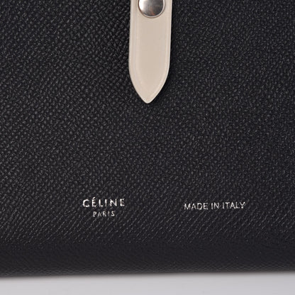 Celine Grained Calfskin Large Multifunction Strap Wallet Black Chalk 6 of 7