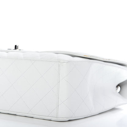 Chanel Caviar Quilted Maxi Single Flap White 7 of 9