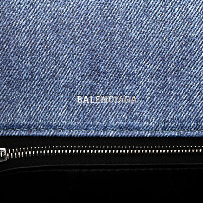 Balenciaga Nappa Denim Printed Small Hourglass Top Handle Bag Denim Blue 6 of 9