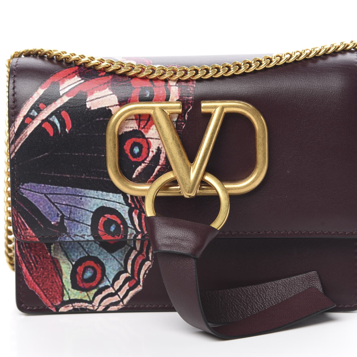 Valentino Garavani X UNDERCOVER Smooth Calfskin Butterfly Mini VRing Crossbody Bag Rubin 7 of 10