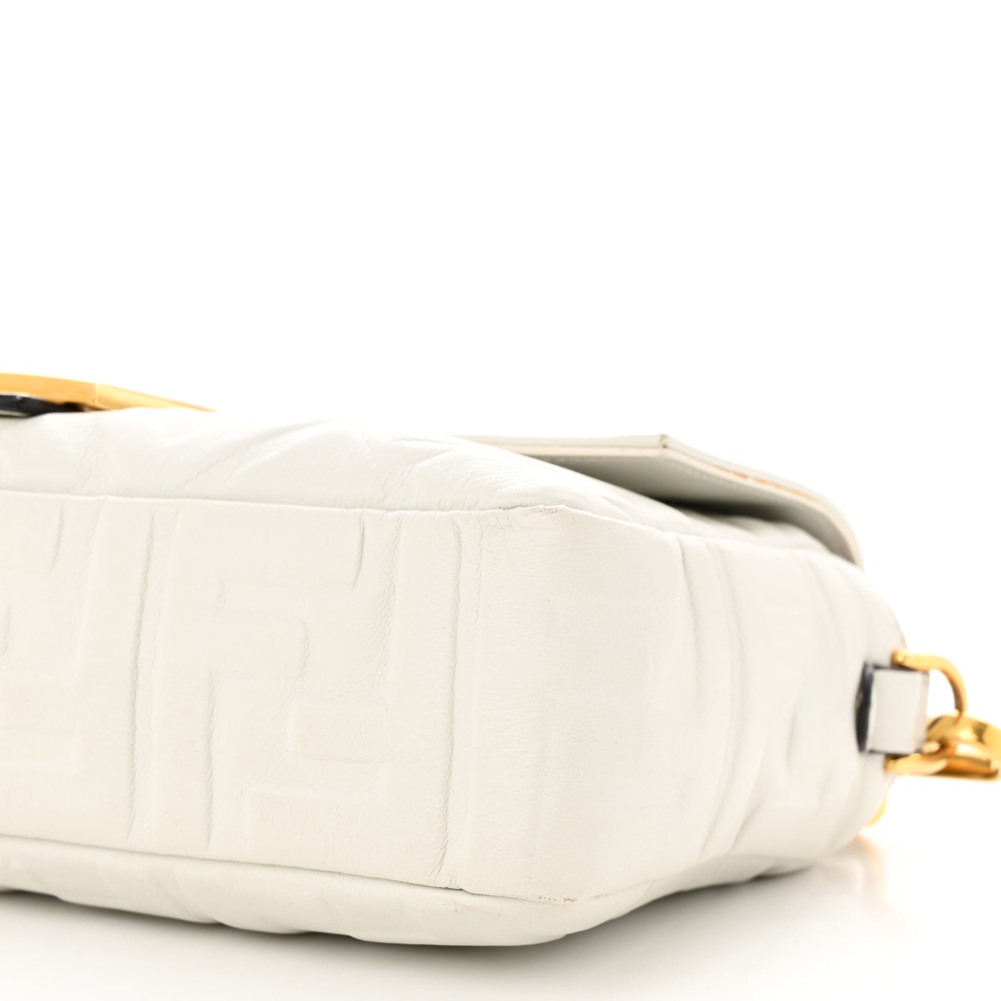 Nappa FF 1974 Embossed Baguette White