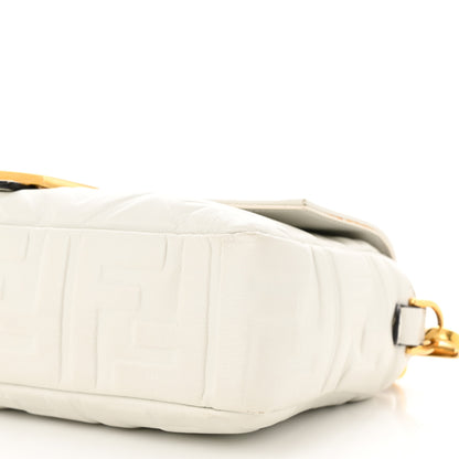 Fendi Nappa FF 1974 Embossed Baguette White 10 of 13