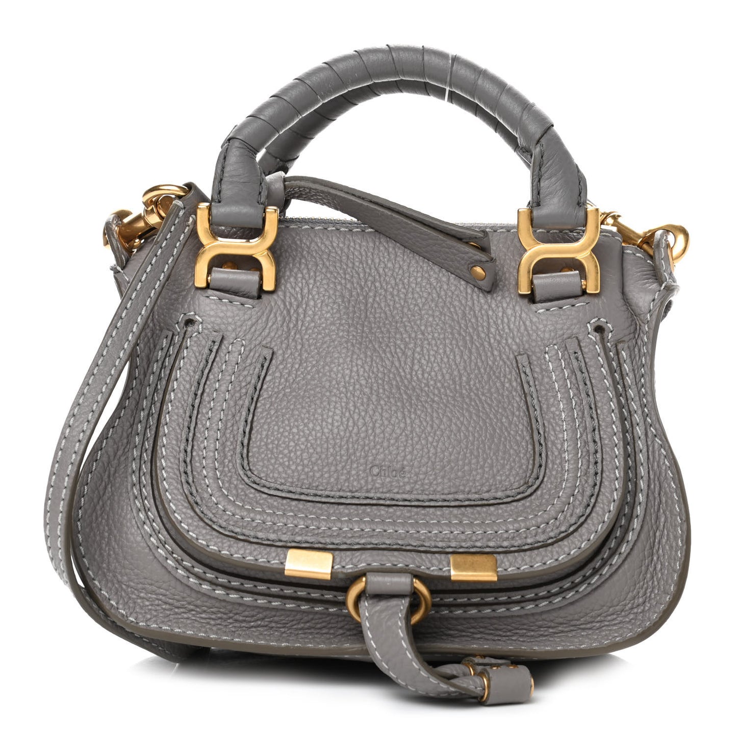 Calfskin Mini Marcie Satchel Cashmere Grey
