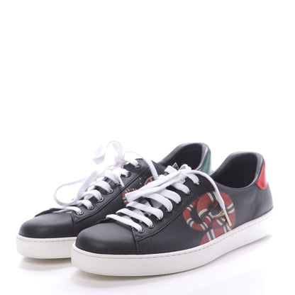 Gucci Calfskin Kingsnake Mens Ace Sneakers 9 Black Multicolor 3 of 10