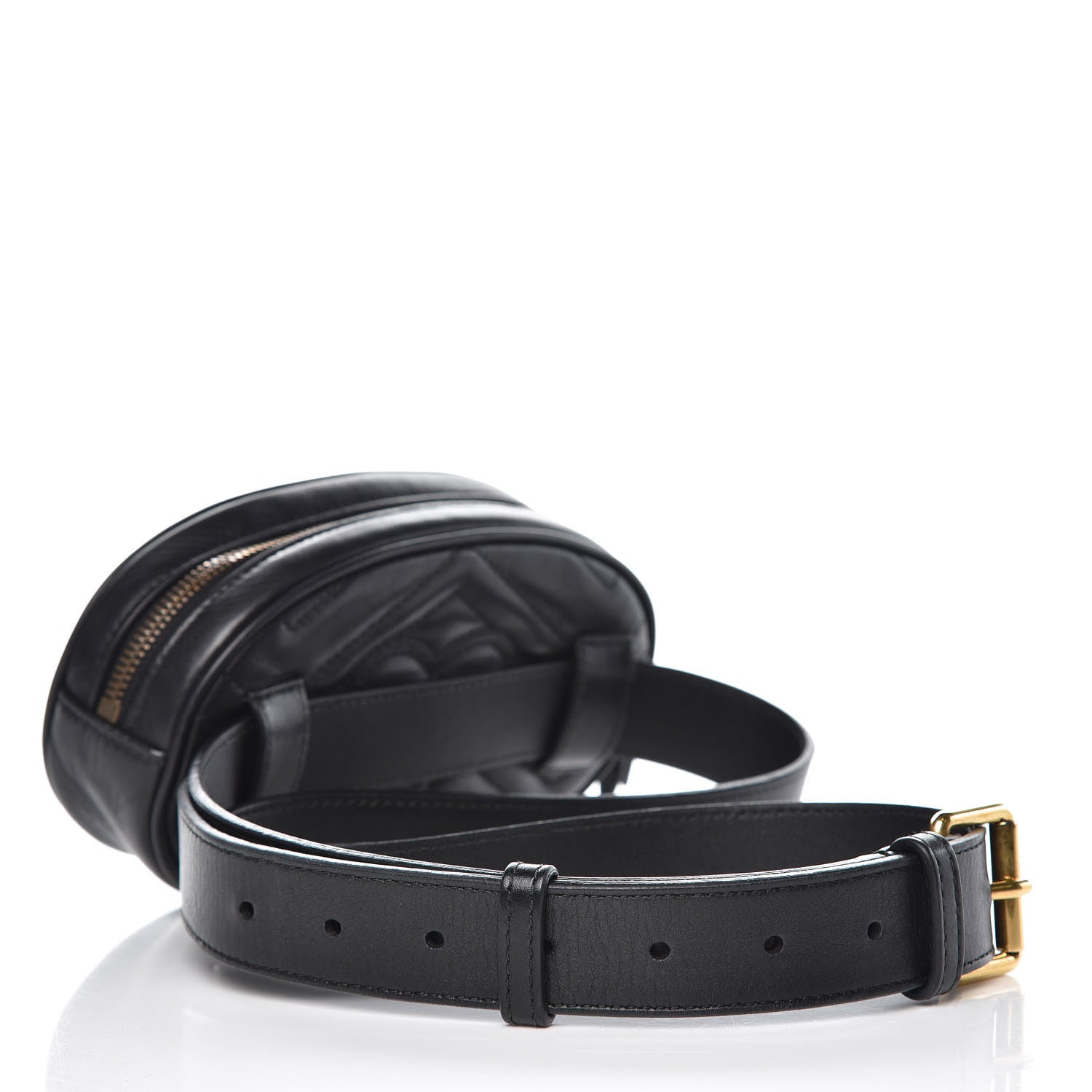 Gucci Calfskin Matelasse GG Marmont Belt Bag 105 42 Black 3 of 13