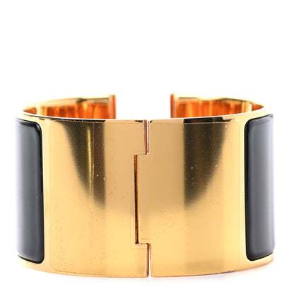 Hermes Enamel Extra Wide Clic Clac H Bracelet PM Black 3 of 4