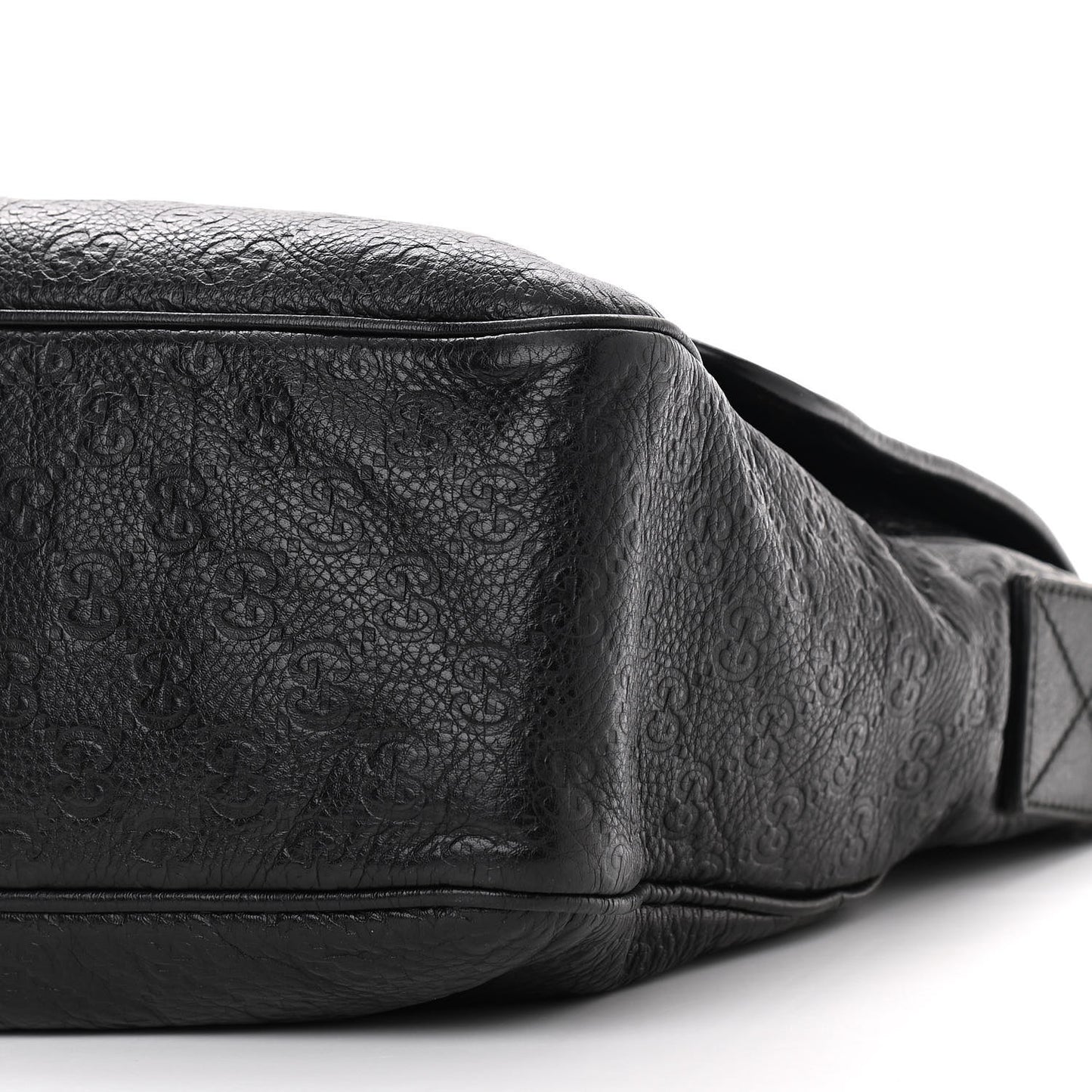 Guccissima Medium Flap Messenger Bag Black