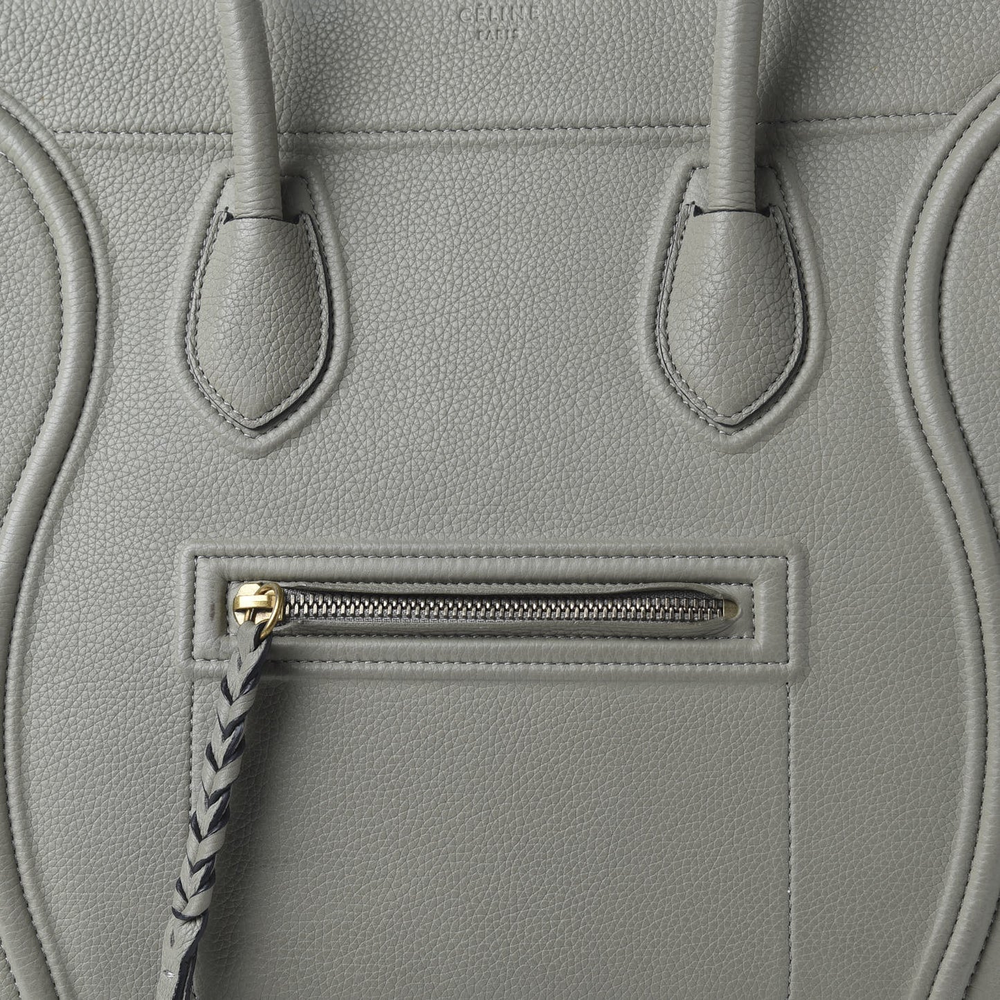 Baby Grained Calfskin Medium Phantom Luggage Grey
