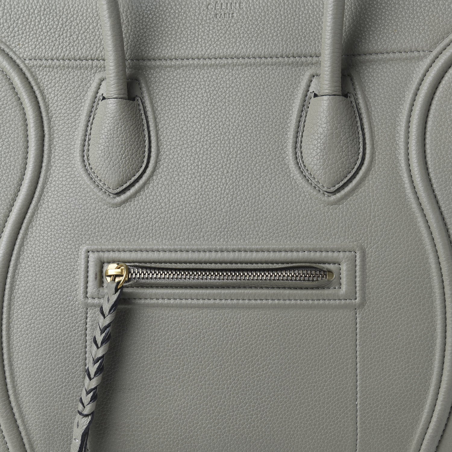 Celine Baby Grained Calfskin Medium Phantom Luggage Grey 7 of 12