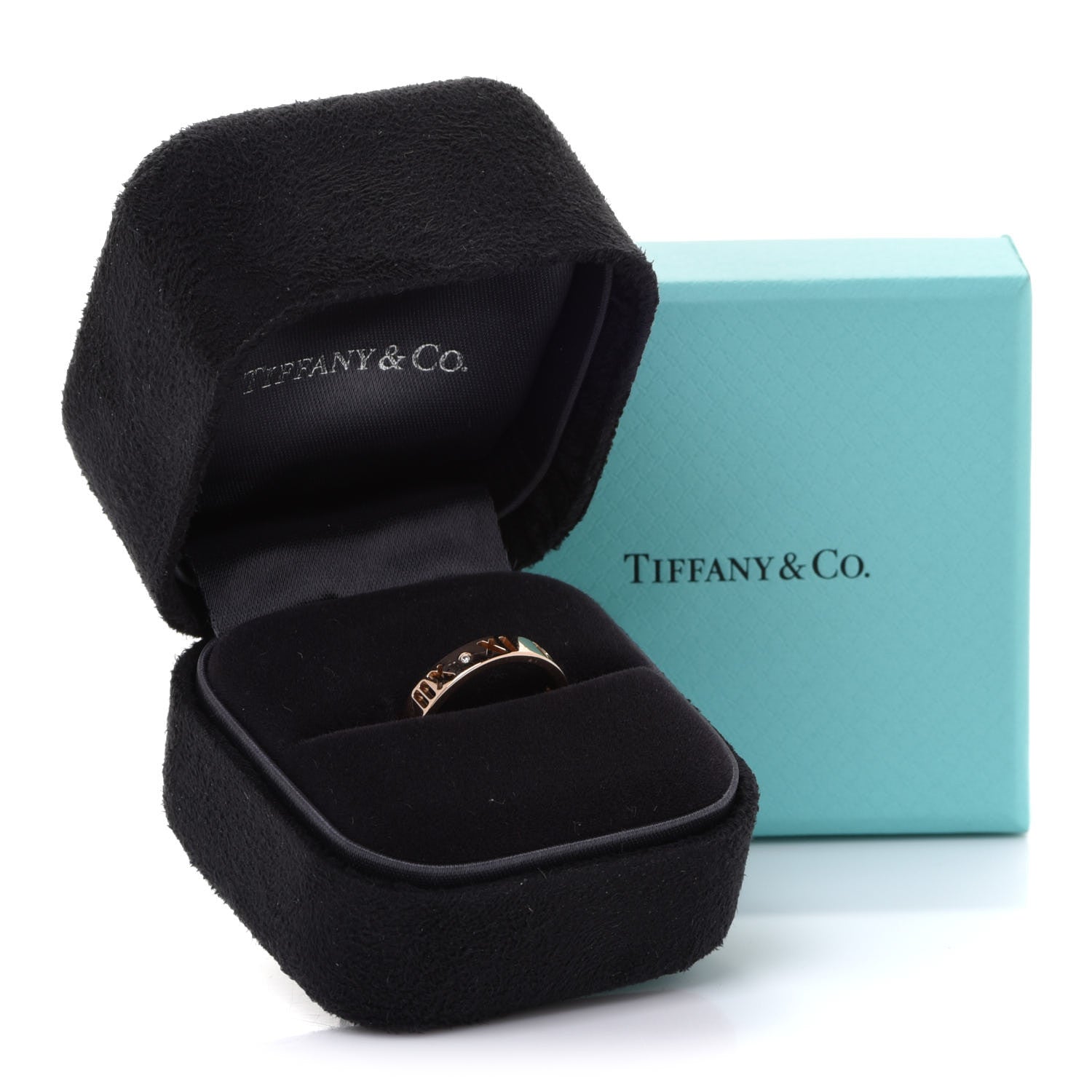 Tiffany 18K Rose Gold Diamond Atlas Pierced Ring 49 5 5 of 5
