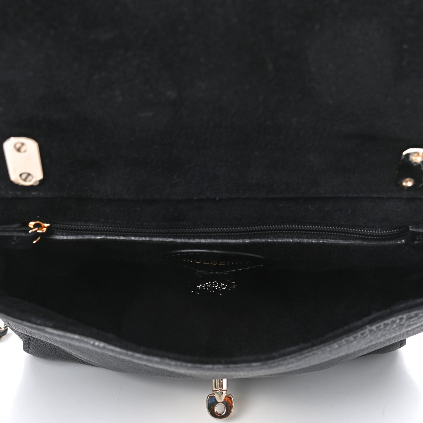 Glossy Goatskin Small Lily Flap Black