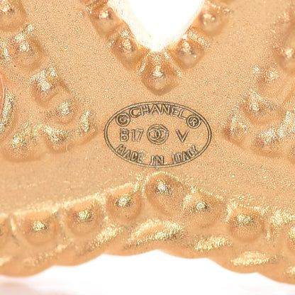 Chanel CC Drop Earrings Matte Gold 3 of 4
