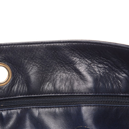 Chanel Lambskin Stitched Shopper Tote Navy 16 of 19