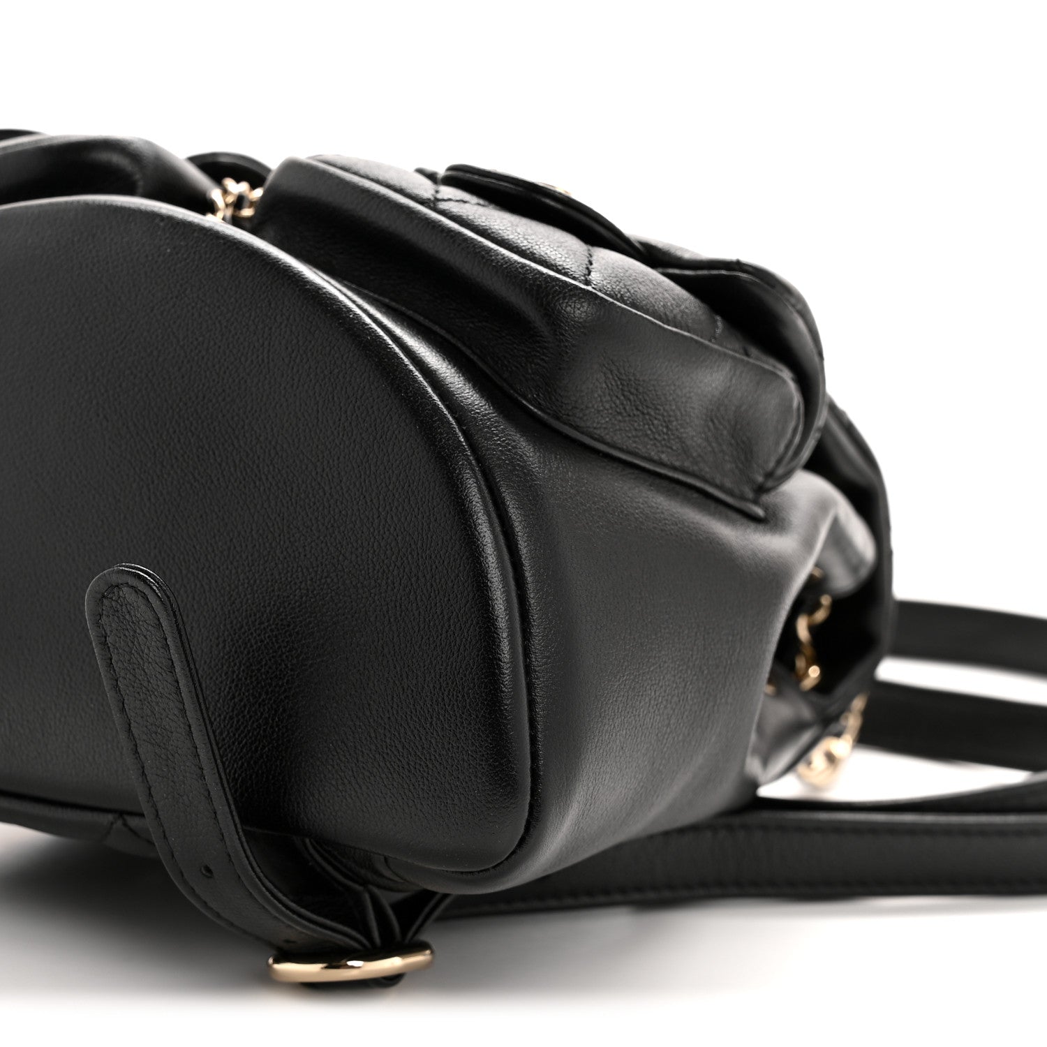 Chanel Calfskin Quilted Mini Duma Pockets Drawstring Backpack Black 10 of 14