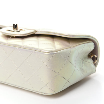 Chanel Iridescent Lambskin Quilted Mini Rectangular Flap Ivory 7 of 11