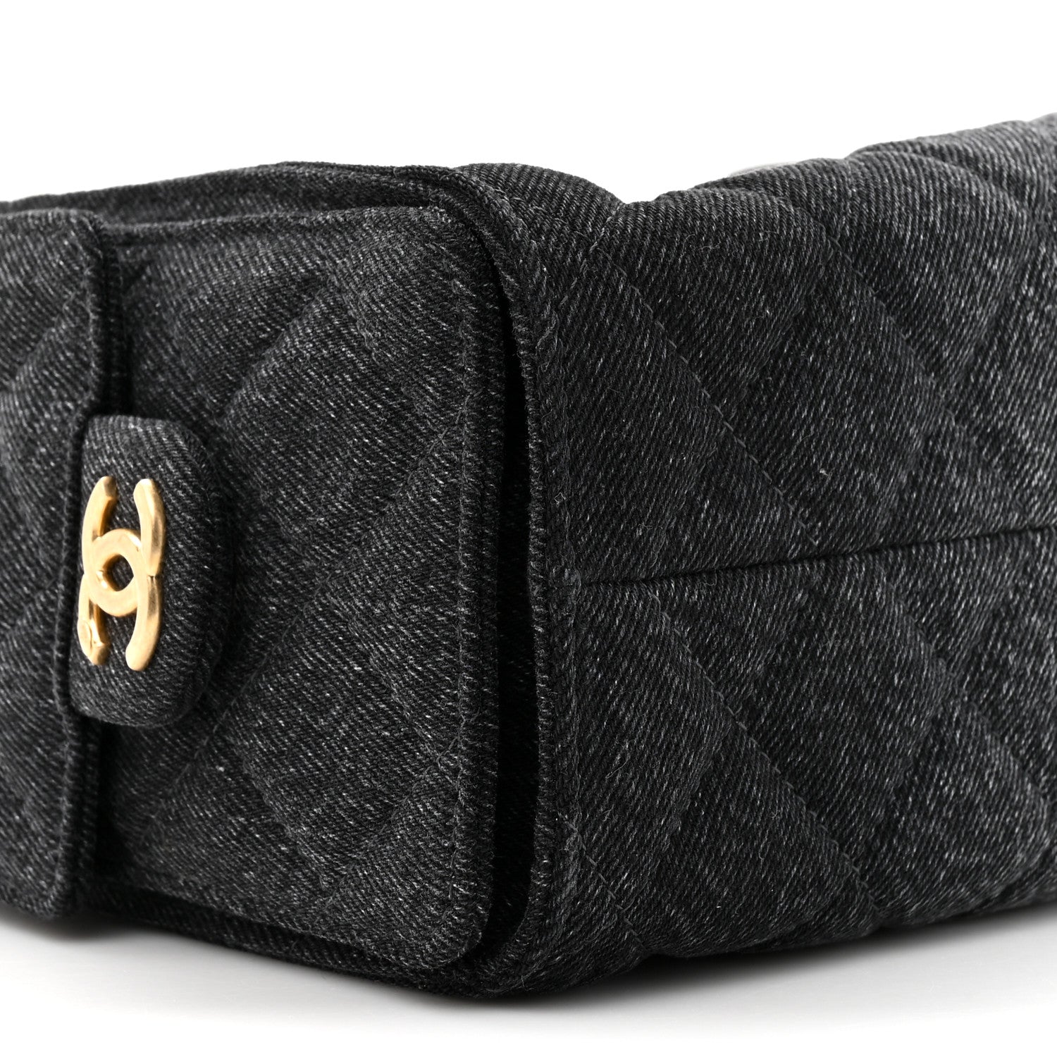 Chanel Washed Denim Quilted Mini Chanel 25 Handbag Black 1840718