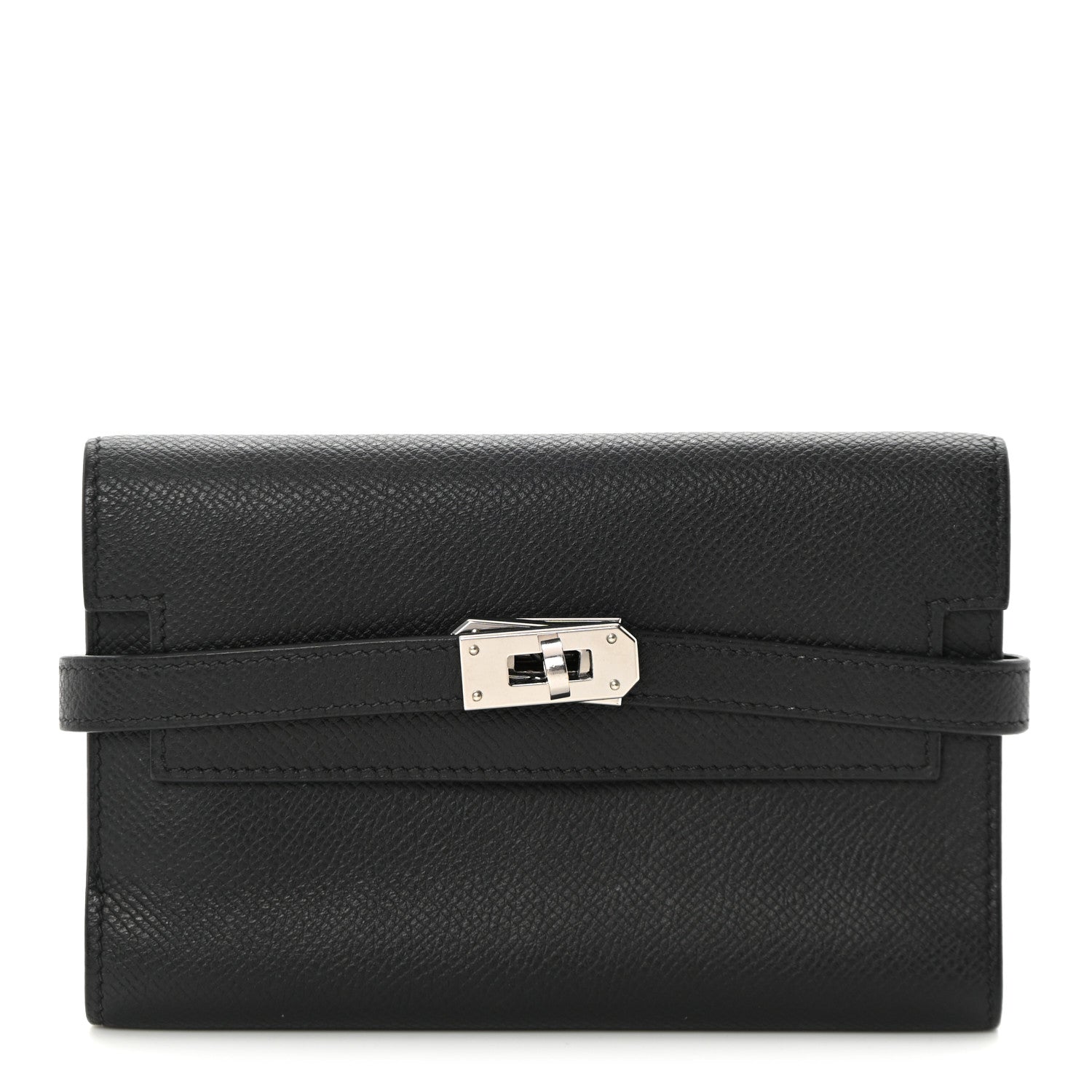Hermes Epsom Medium Kelly Wallet Black 1 of 11